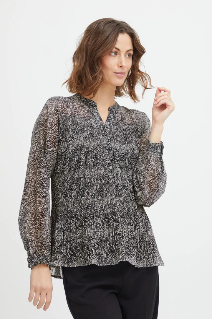 Fransa Plisse Blouse