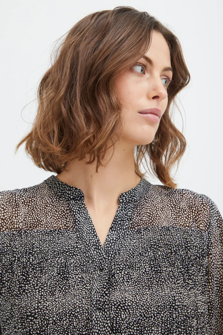 Fransa Plisse Blouse