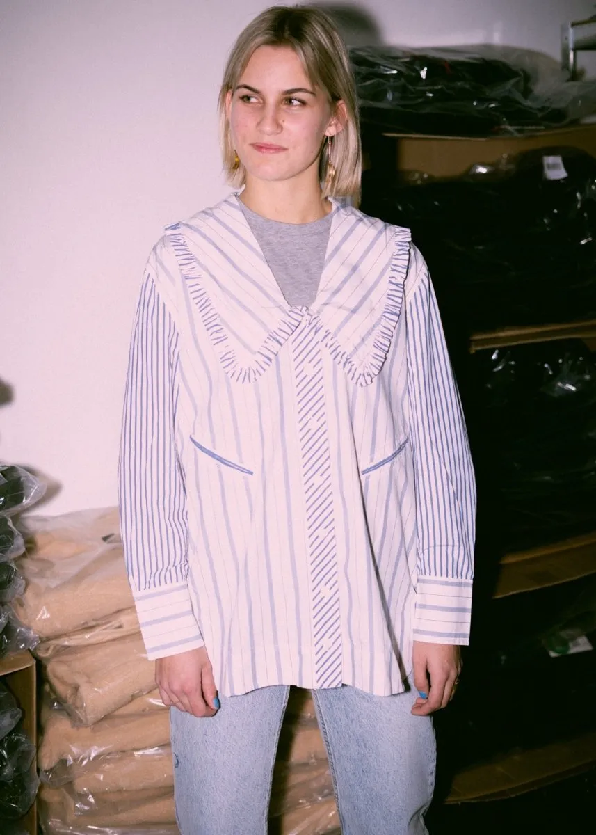 Frill Collar Shirt - Bright White