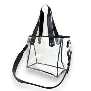 Gameday Bag - Black Leather / Clear PVC / Gold Hardware