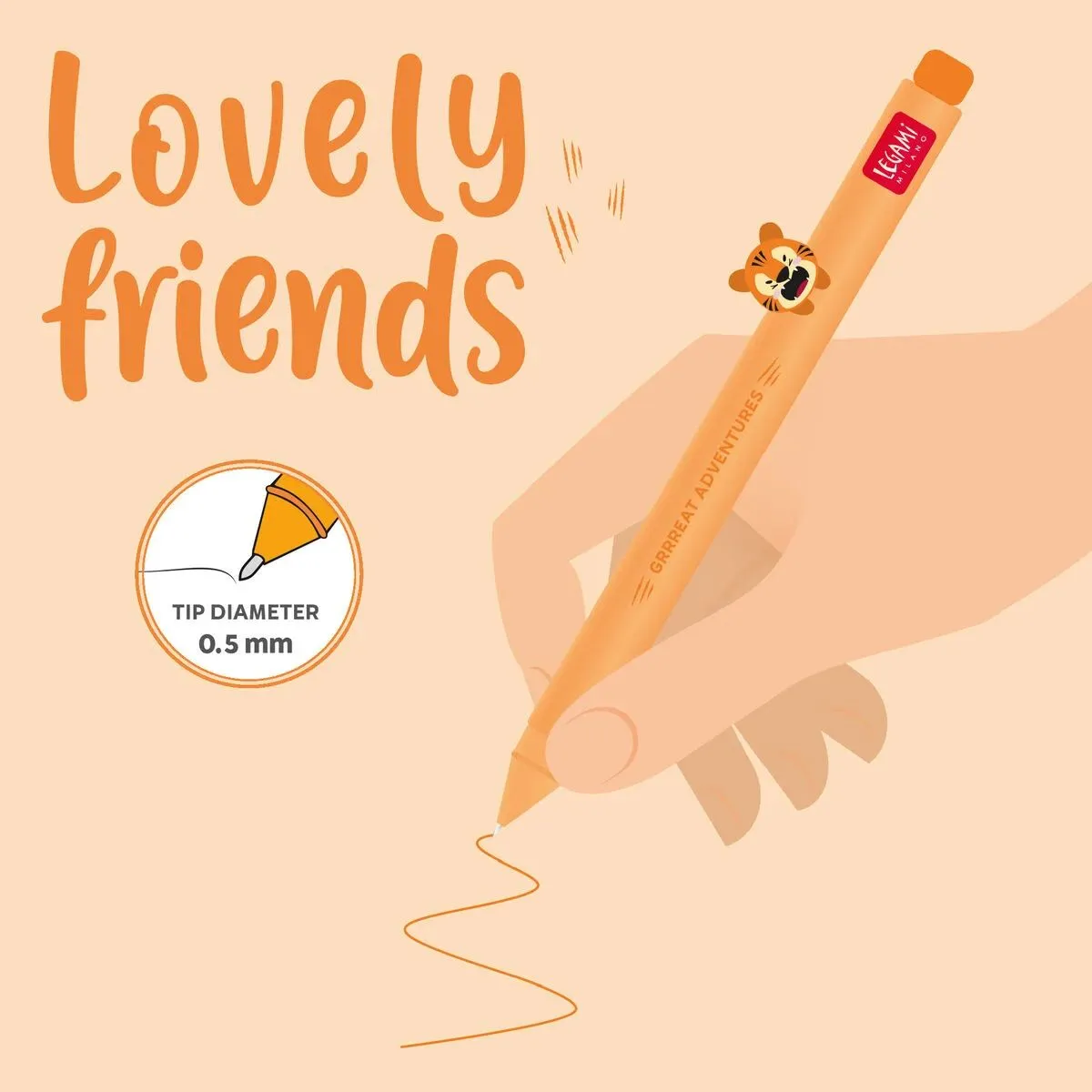 Gelstift Lovely Friends «Tiger» von Legami