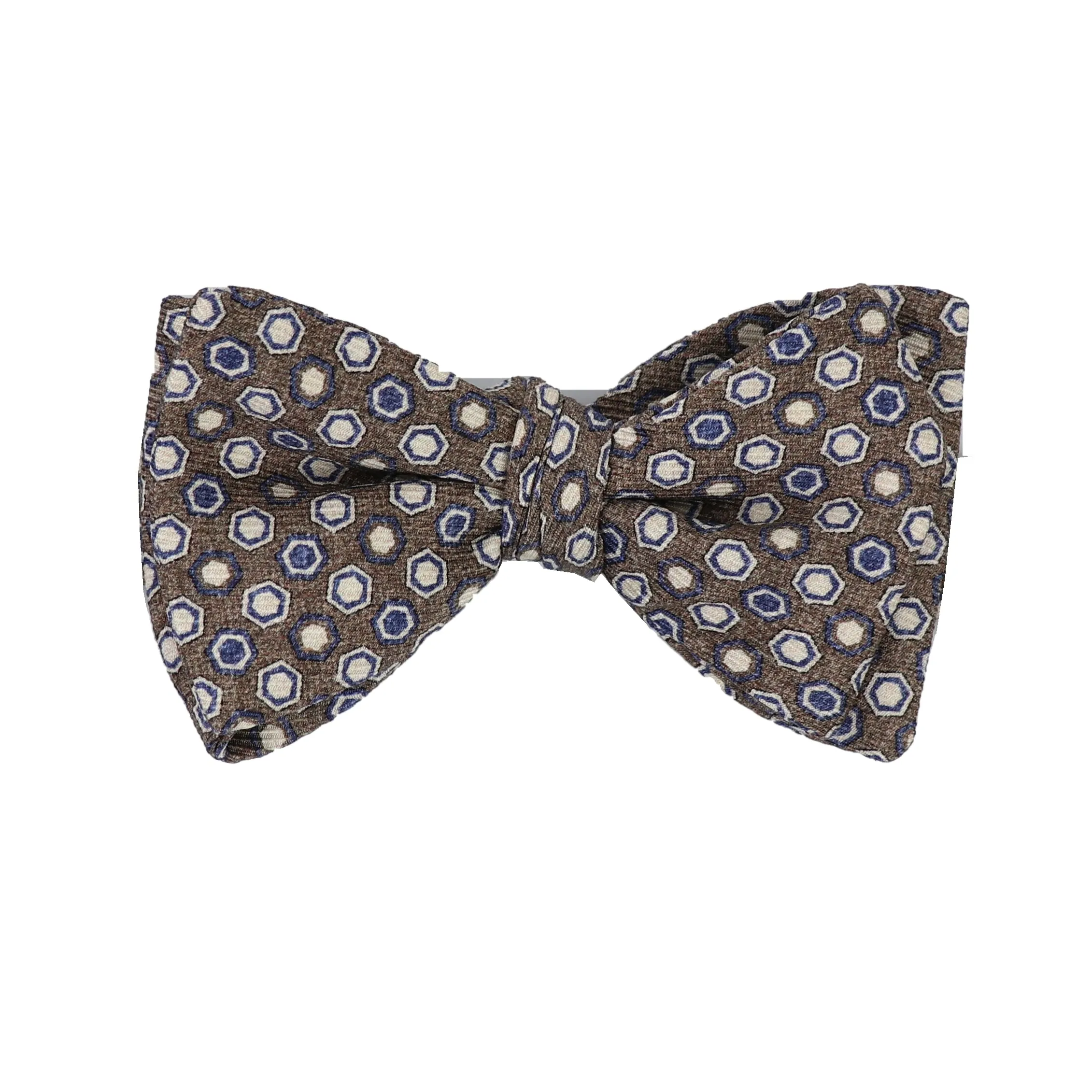Geo Dots Bow Tie in Brown & Navy