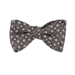 Geo Dots Bow Tie in Brown & Navy