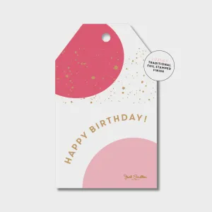 Gift Tag - Pink Birthday Bubbles