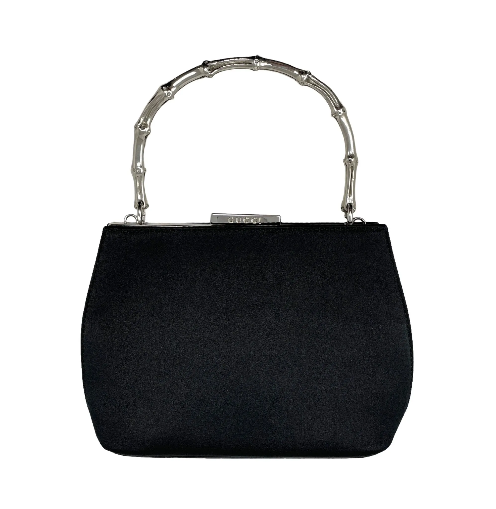 Gucci Black Satin 2way Top Handle
