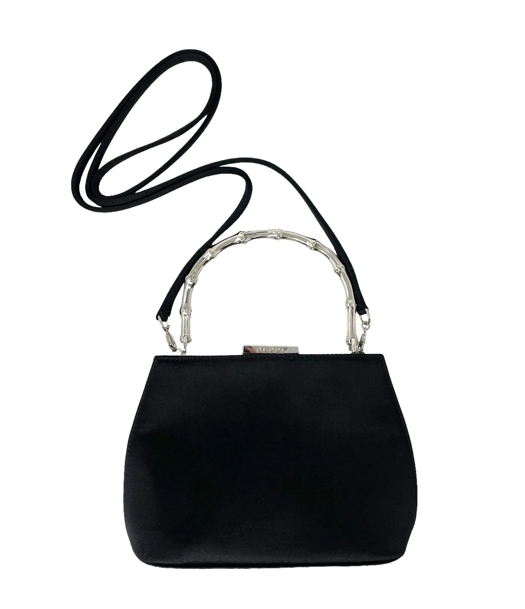 Gucci Black Satin 2way Top Handle