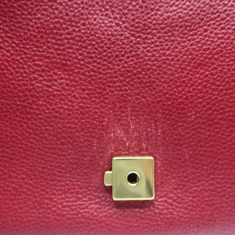 Gucci GG Marmont Small Top Handle Bag Red Grained Leather Crossbody