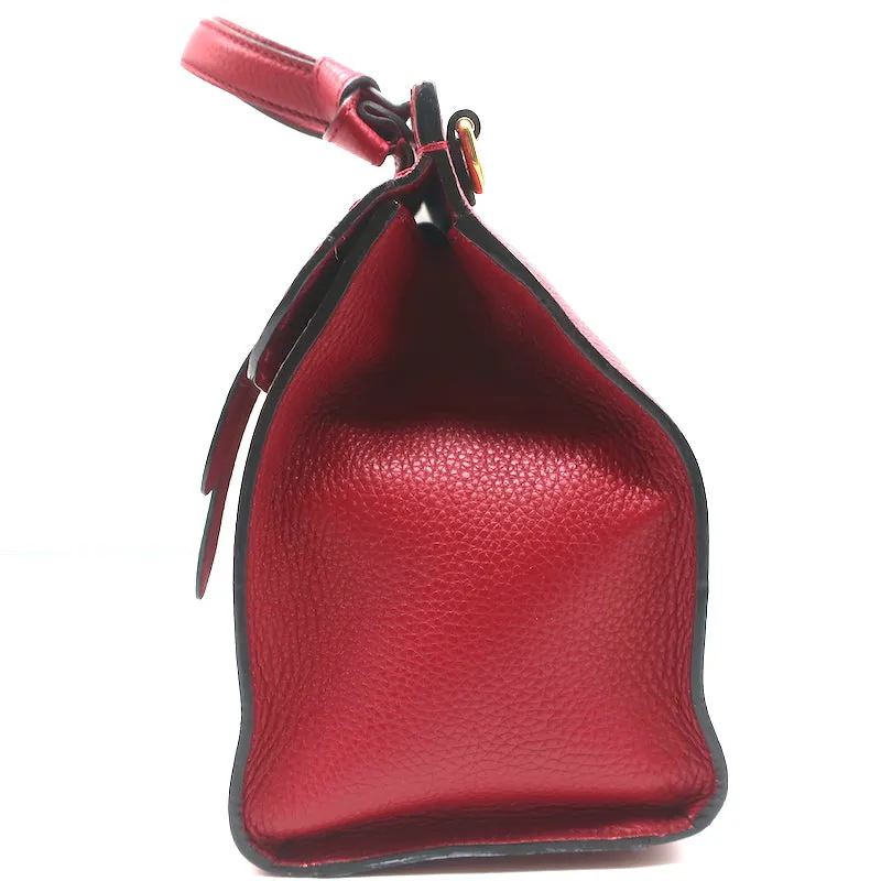 Gucci GG Marmont Small Top Handle Bag Red Grained Leather Crossbody