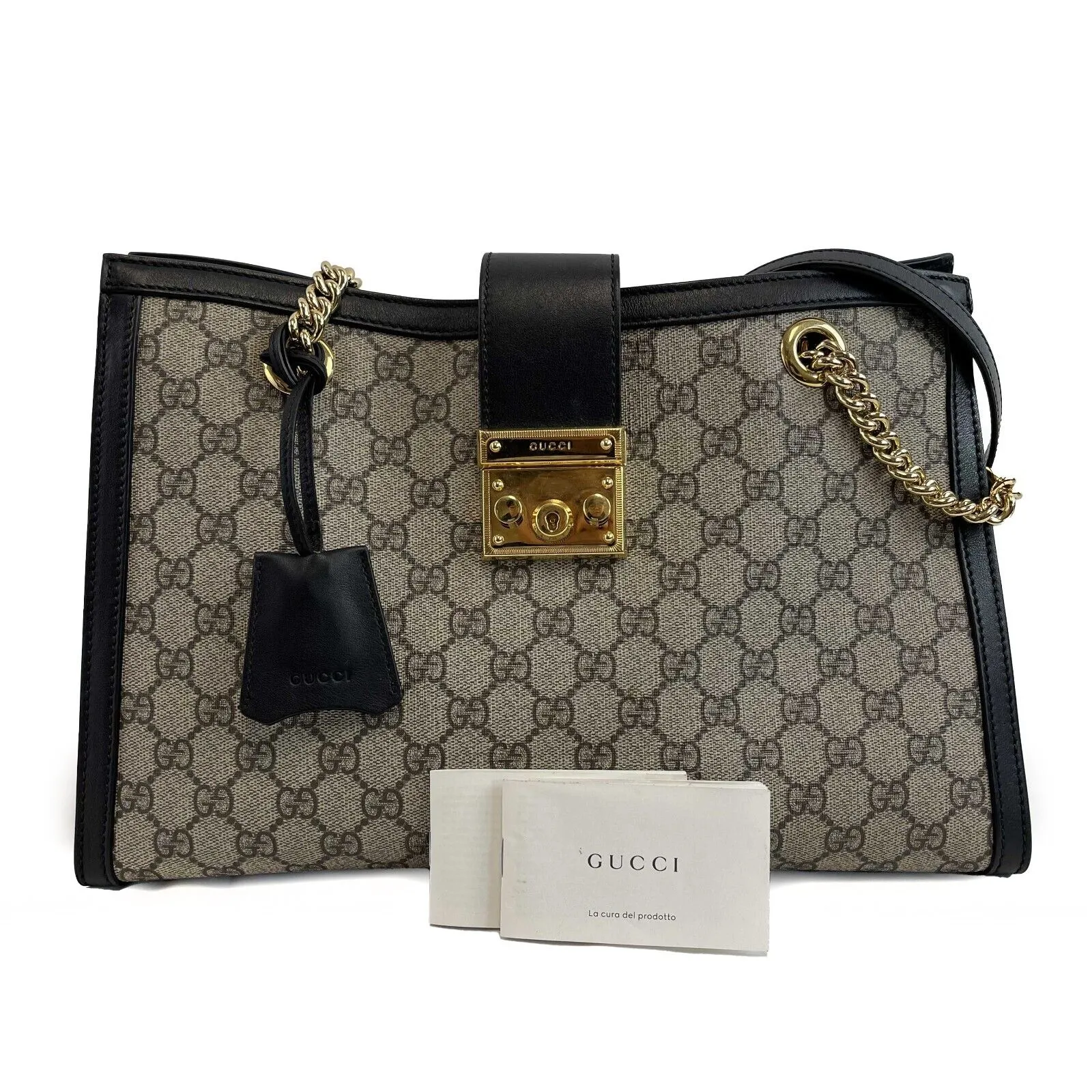 Gucci GG Supreme Padlock Chain Tote Medium