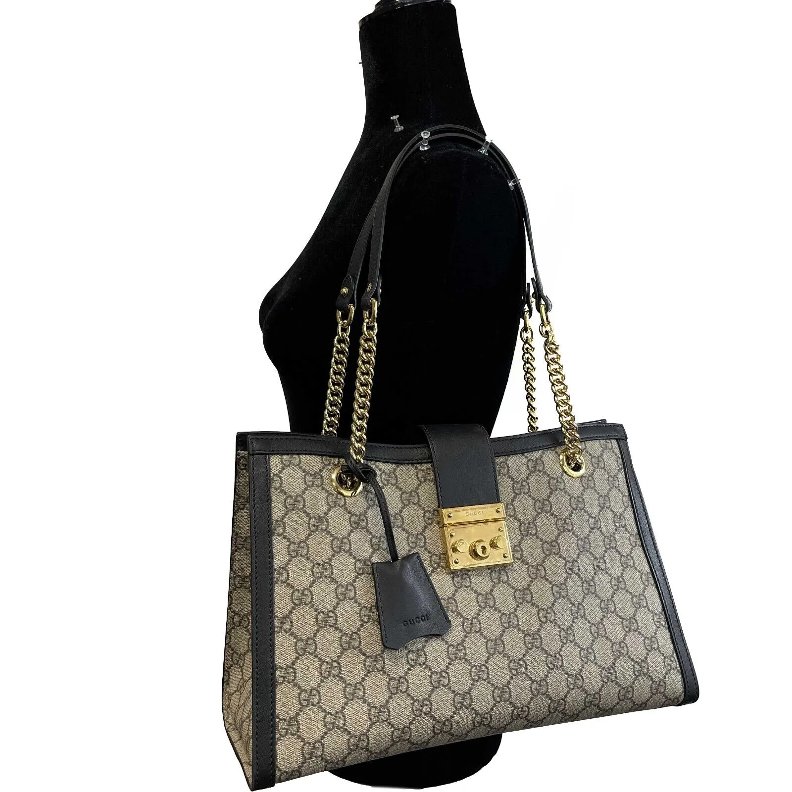 Gucci GG Supreme Padlock Chain Tote Medium