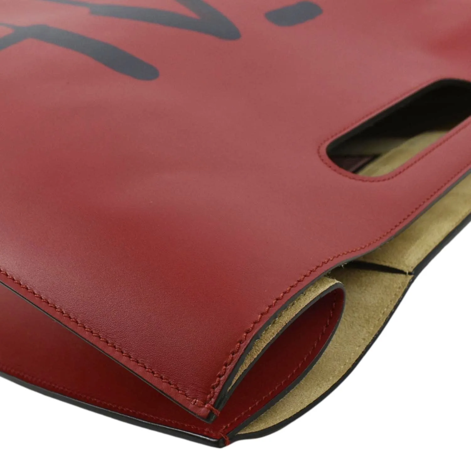 GUCCI Ghost Real Large XL Leather Tote Bag Red 415883