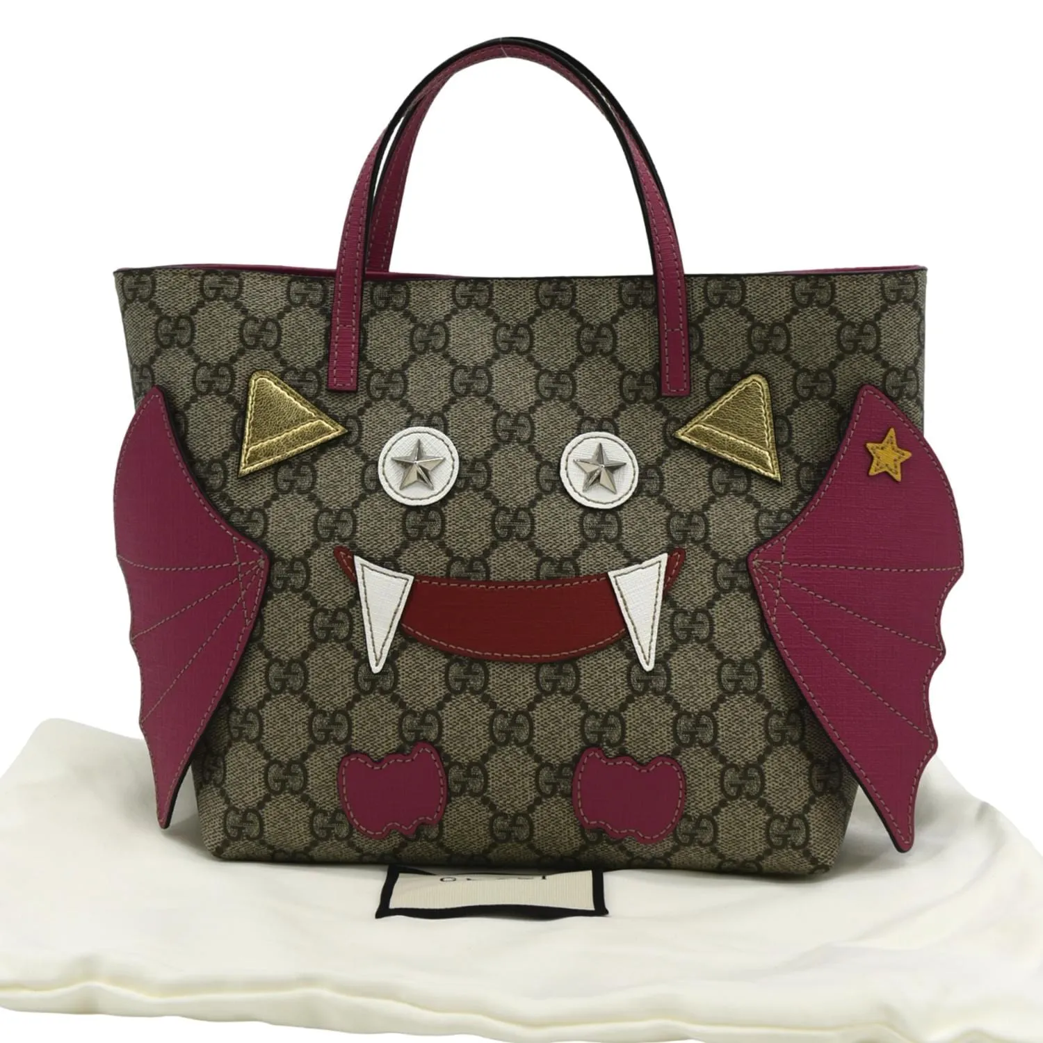 GUCCI Kids Bat  Canvas Tote Bag Pink 525522
