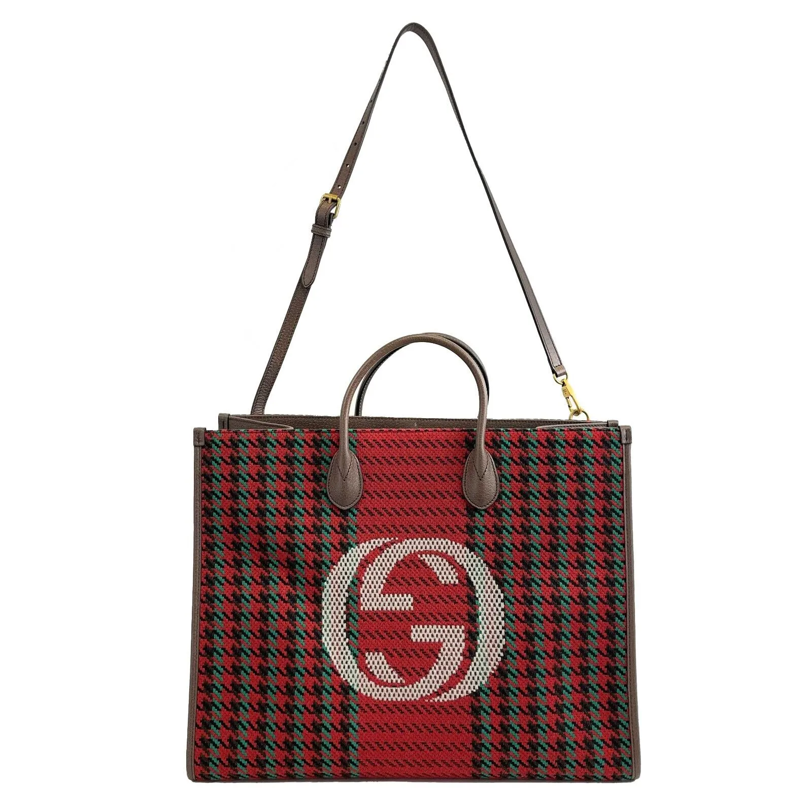 Gucci - NEW Large Houndstooth GG Tote w / Shoulder Strap