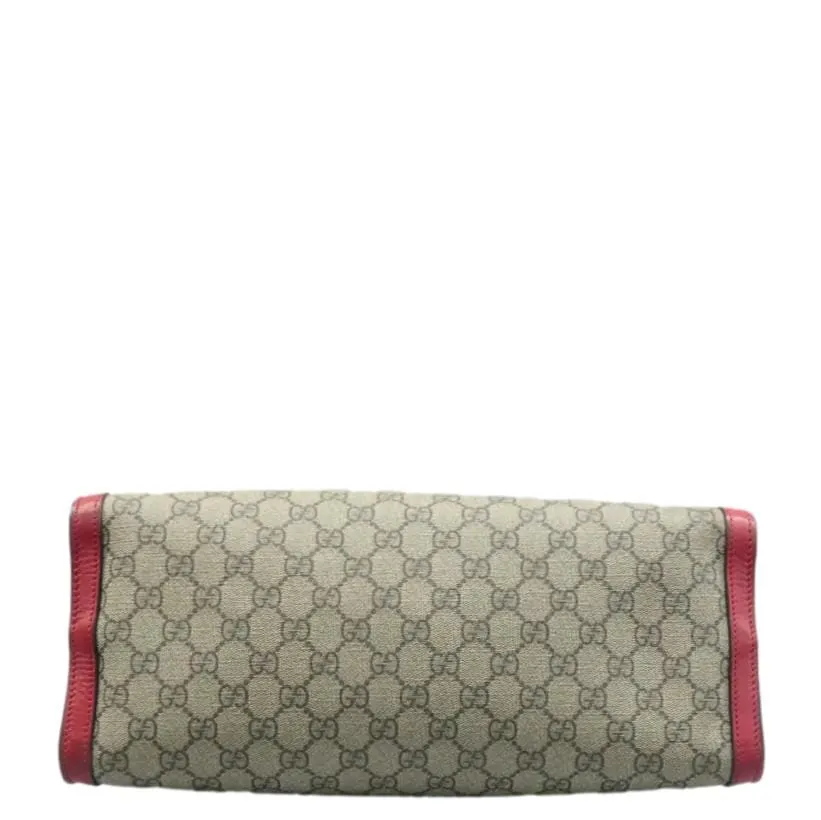 GUCCI Padlock Medium GG Supreme Canvas Tote Bag Red 479197