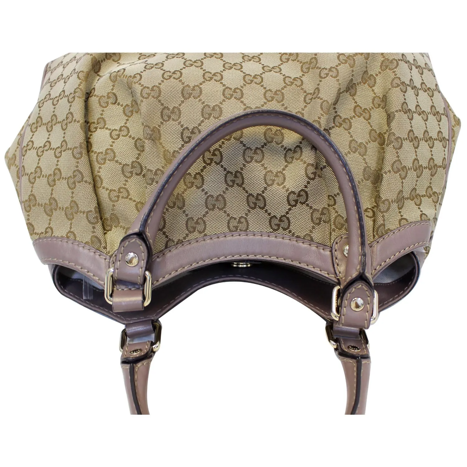 GUCCI Sukey Medium  GG Canvas Tote Bag Beige 211944