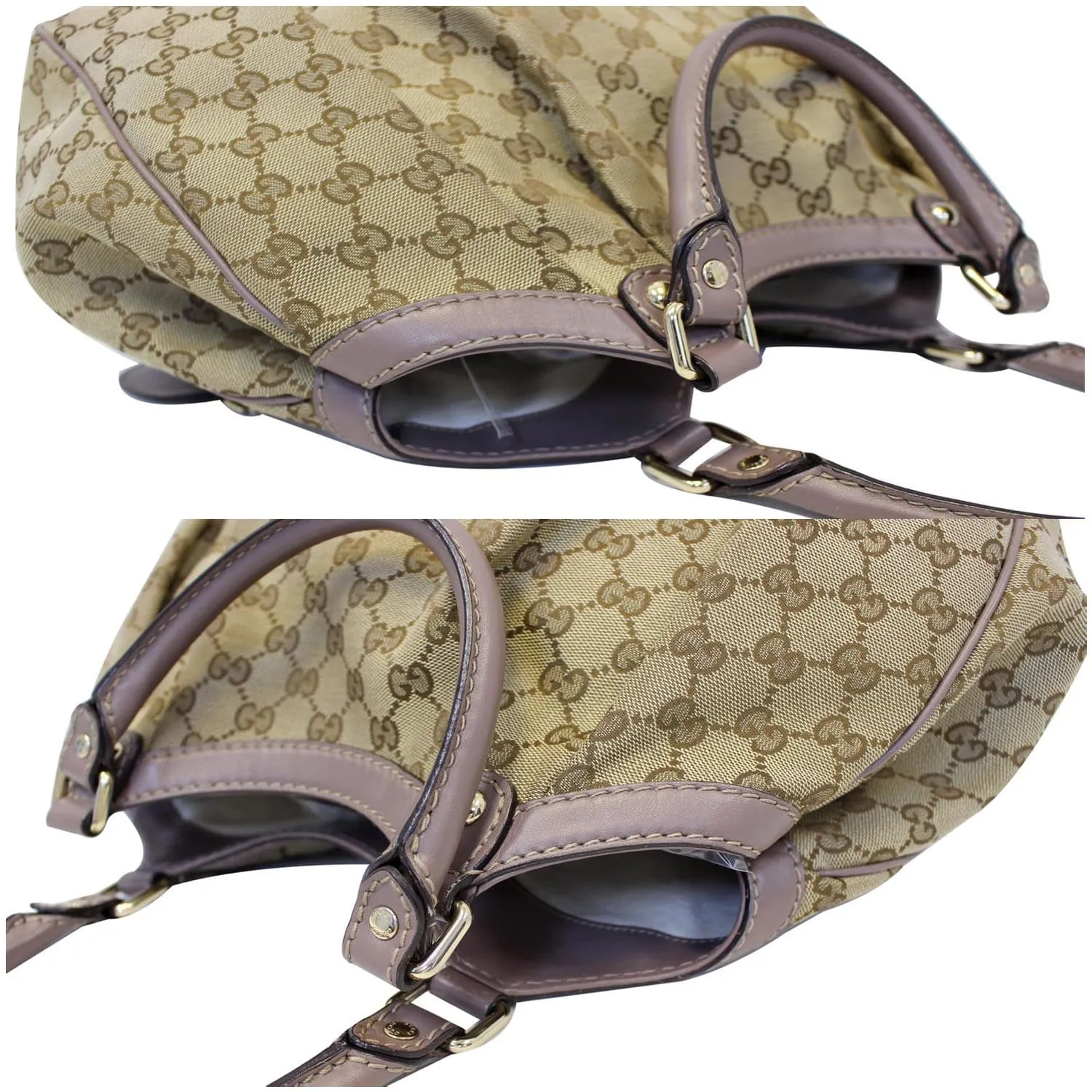 GUCCI Sukey Medium  GG Canvas Tote Bag Beige 211944