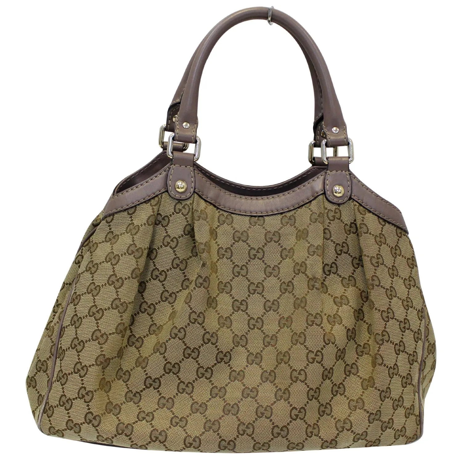 GUCCI Sukey Medium  GG Canvas Tote Bag Beige 211944
