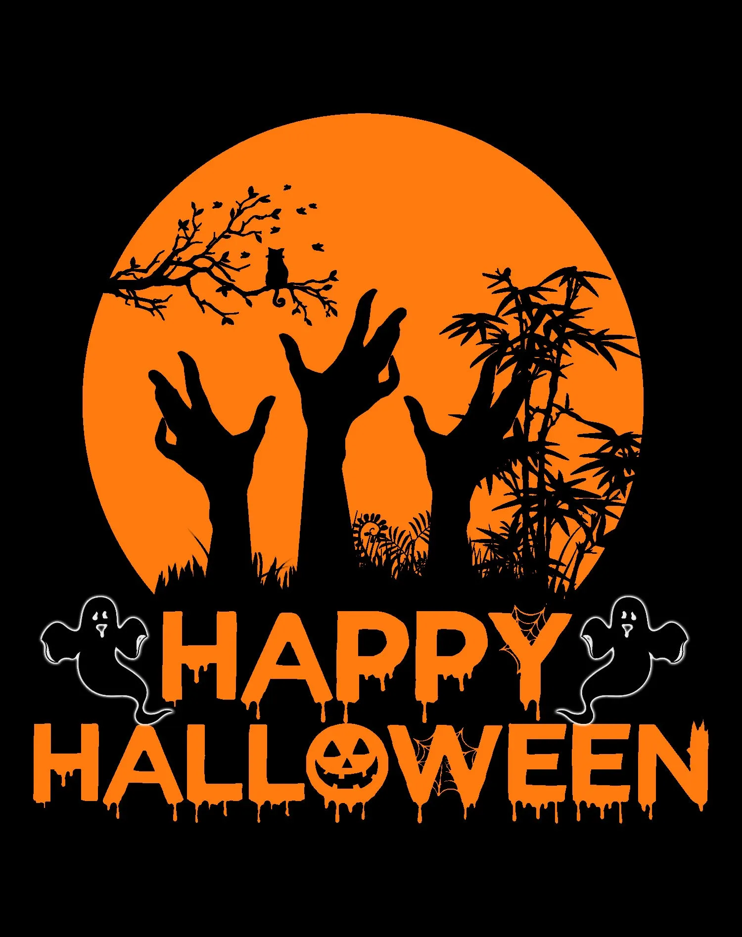 Halloween Cute Happy Pumpkin Ghost Meme Zombie Cat Cool Official Kid's T-shirt