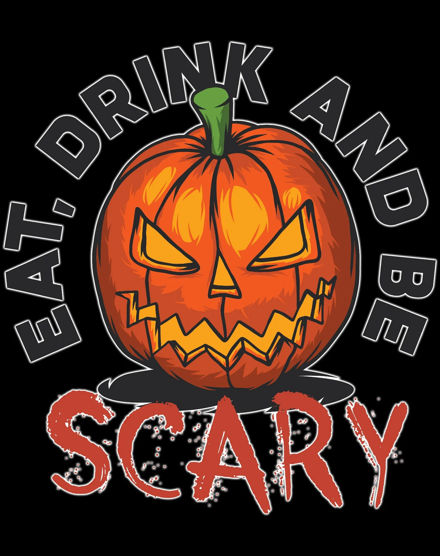 Halloween Horror Eat Drink And Be Scary Pumpkin Retro 80s Official Youth T-shirt