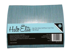 Halo Elite File Zebra Half-Moon 50 pack, 100/100 grit
