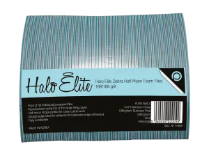 Halo Elite Half-Moon Zebra File 50 pack, 180/180 grit