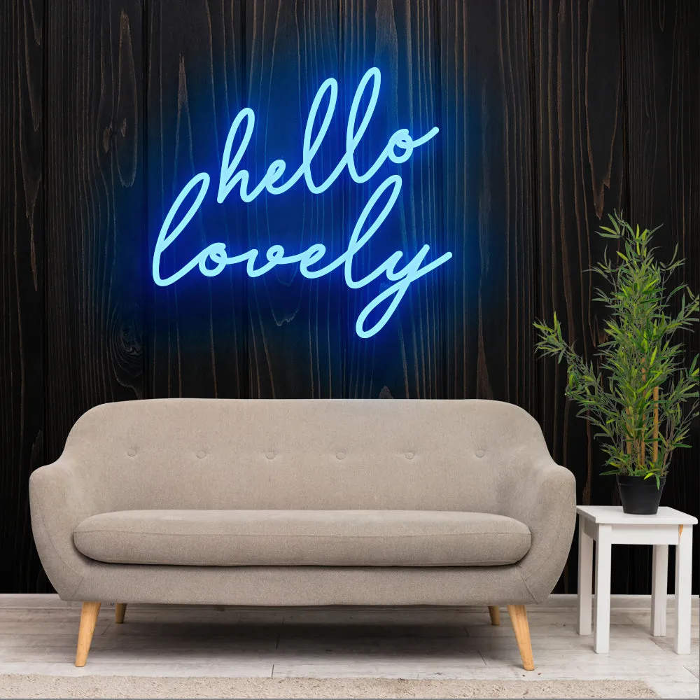 HELLO LOVELY Neon Sign Light
