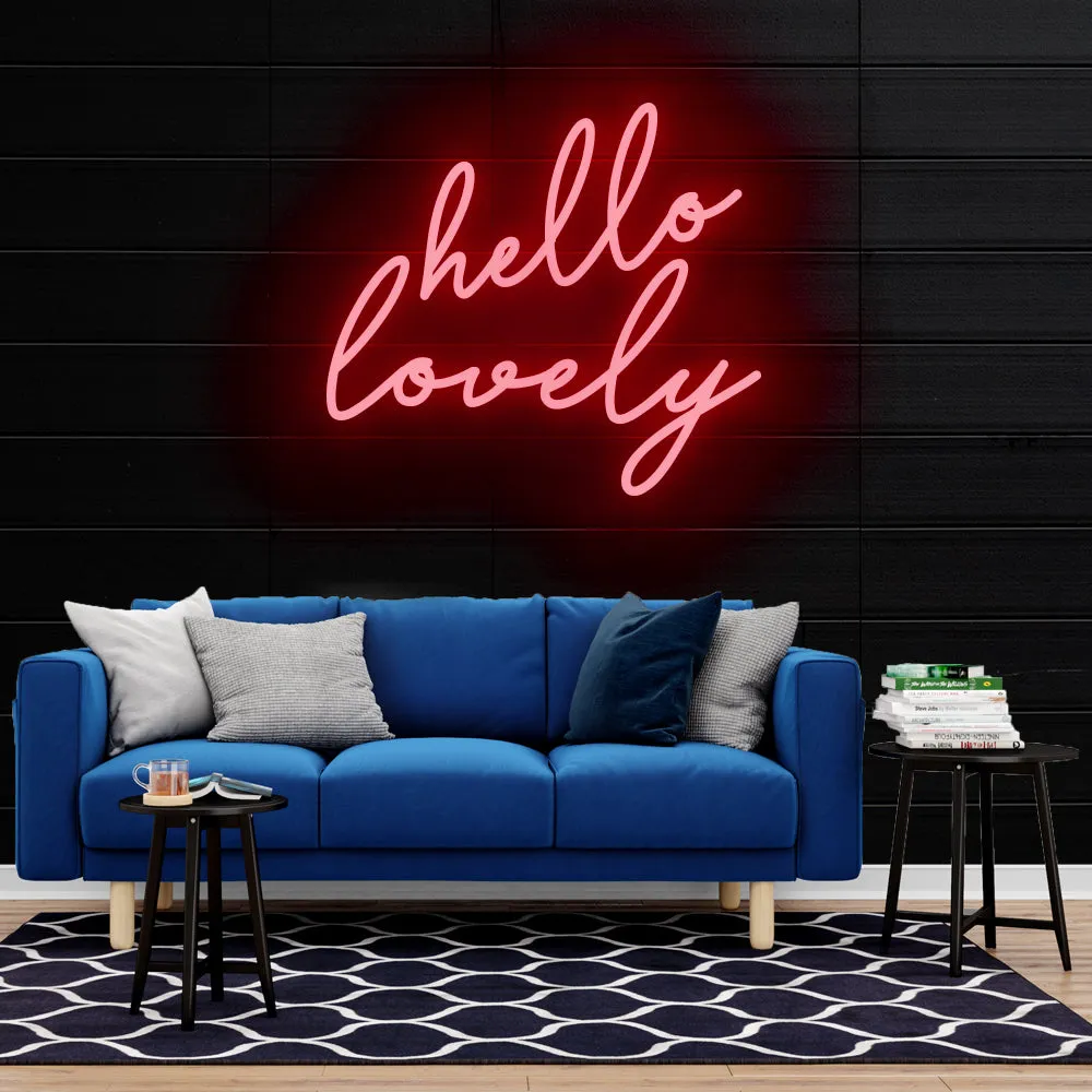 HELLO LOVELY Neon Sign Light