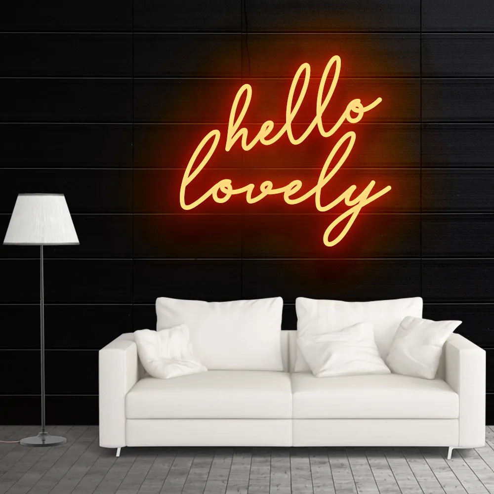 HELLO LOVELY Neon Sign Light