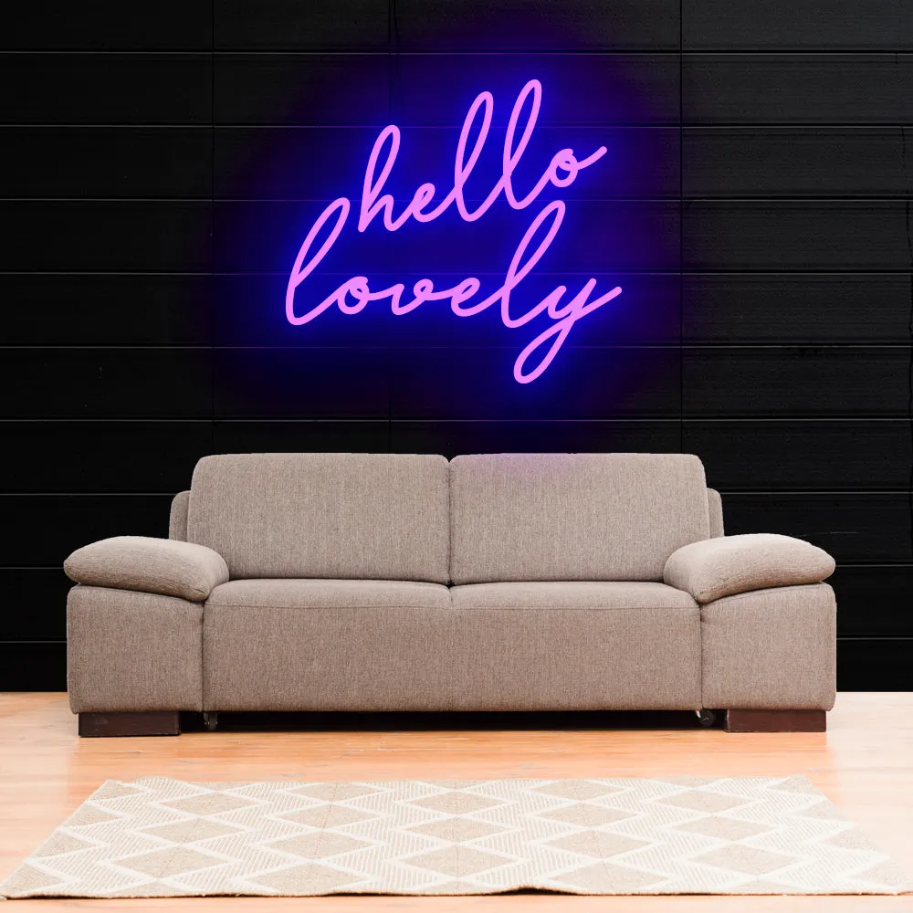 HELLO LOVELY Neon Sign Light