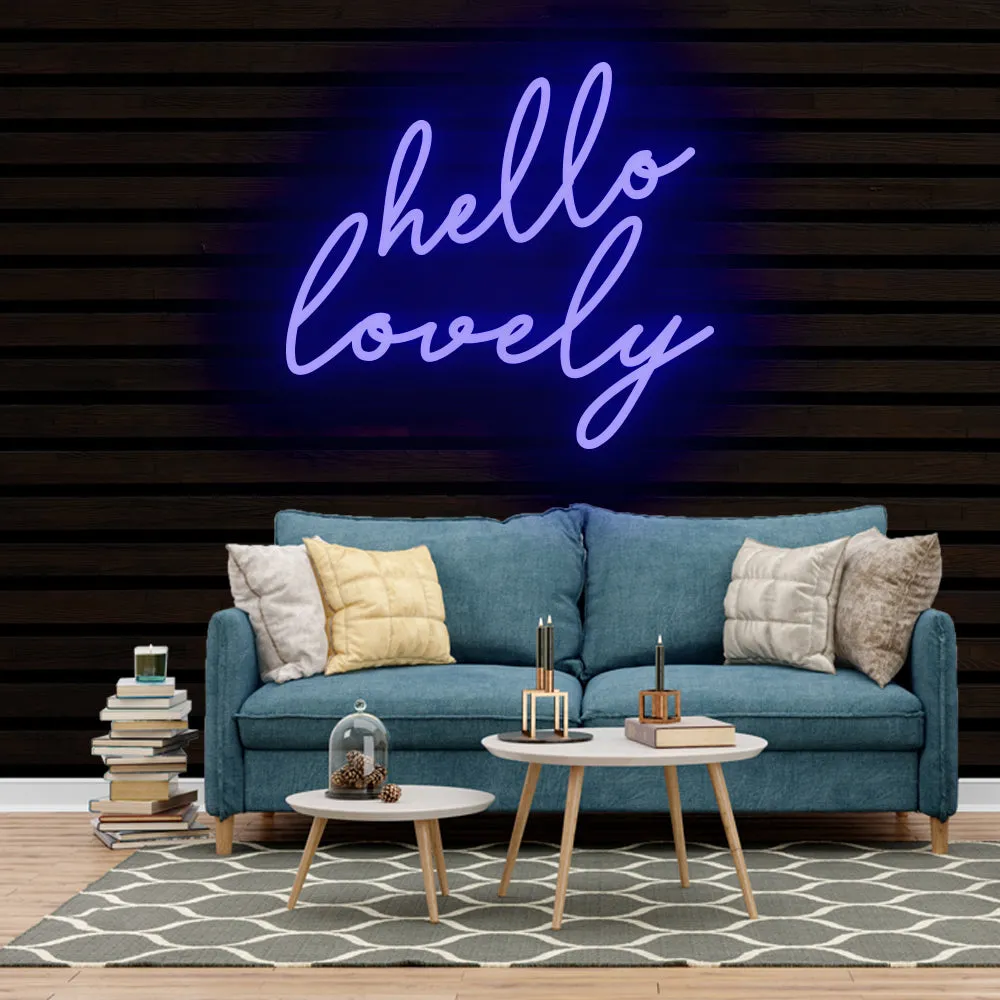 HELLO LOVELY Neon Sign Light