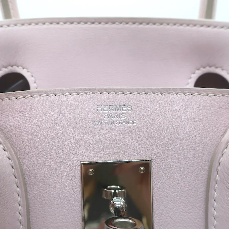 Hermes Birkin 30 Bag Rose Dragee Swift Leather Palladium Hardware