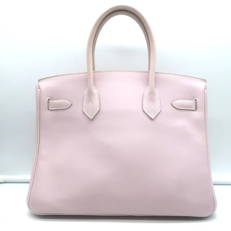 Hermes Birkin 30 Bag Rose Dragee Swift Leather Palladium Hardware