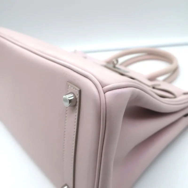 Hermes Birkin 30 Bag Rose Dragee Swift Leather Palladium Hardware