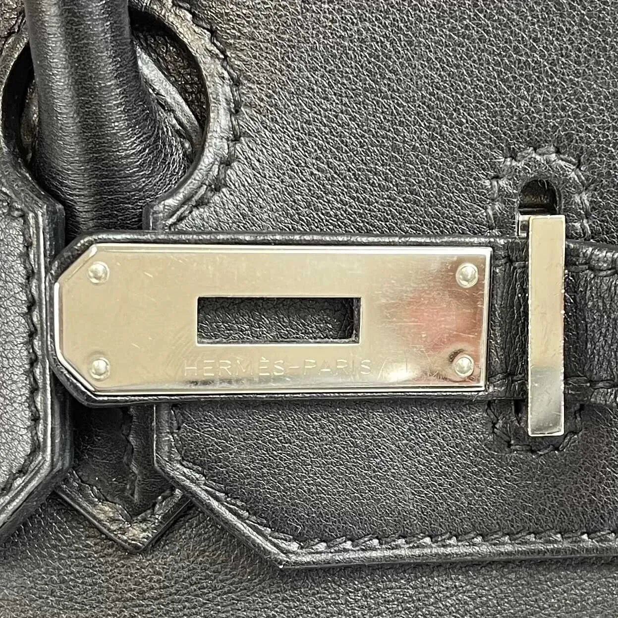 Hermes - Birkin 30 Black Swift Leather Noir PHW Palladium Hardware 2010