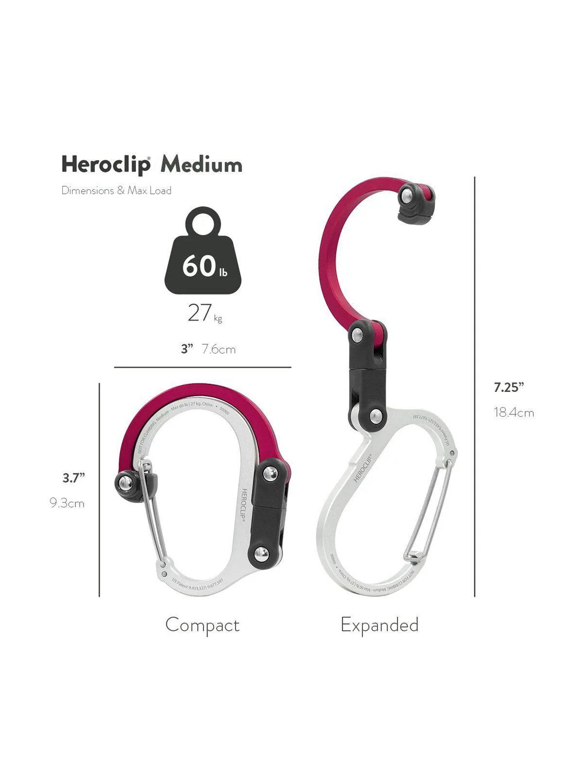 Heroclip Carabiner Medium Hot Rod Red