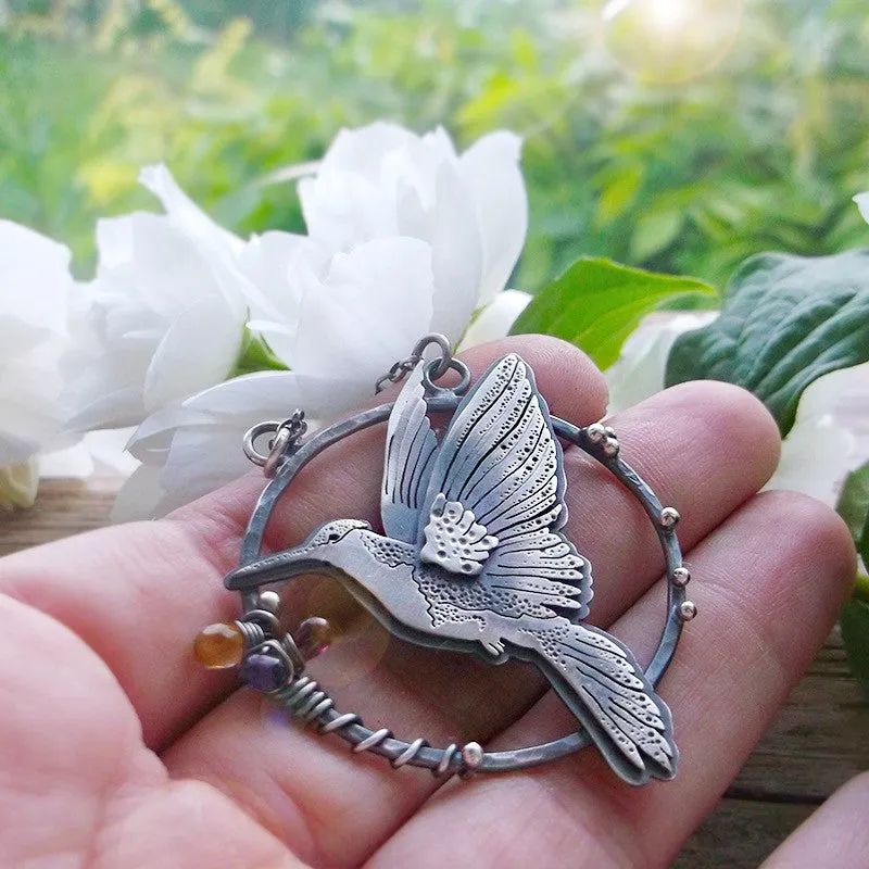 High Flight Necklace-Hummingbird Necklace