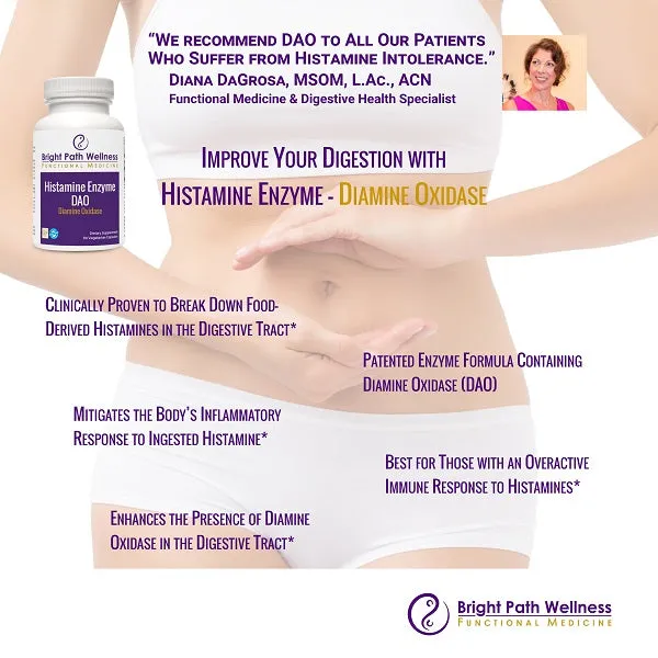 Histamine Enzyme - Diamine Oxidase - DAO supplement - 60 Tablets, Non GMO, Corn Free, Gluten Free, Soy Free