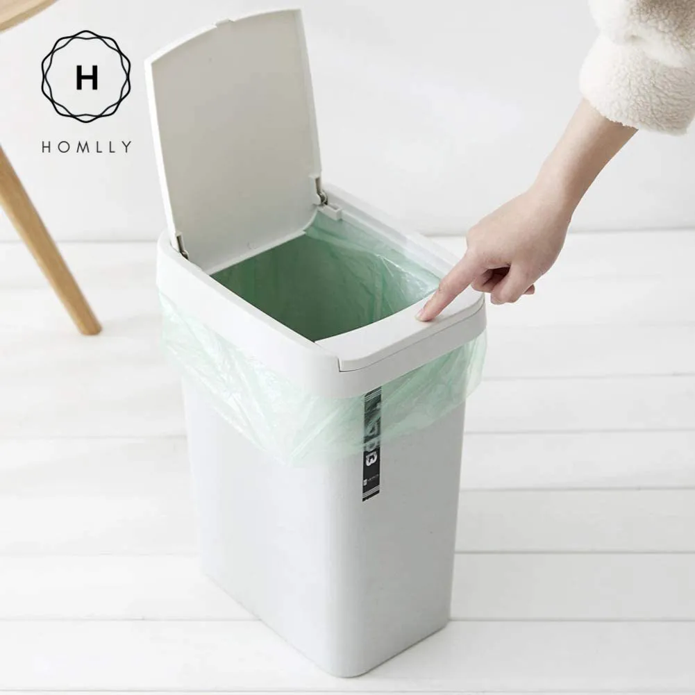 Homlly Rubbish Trash Bin with Lid (12L)
