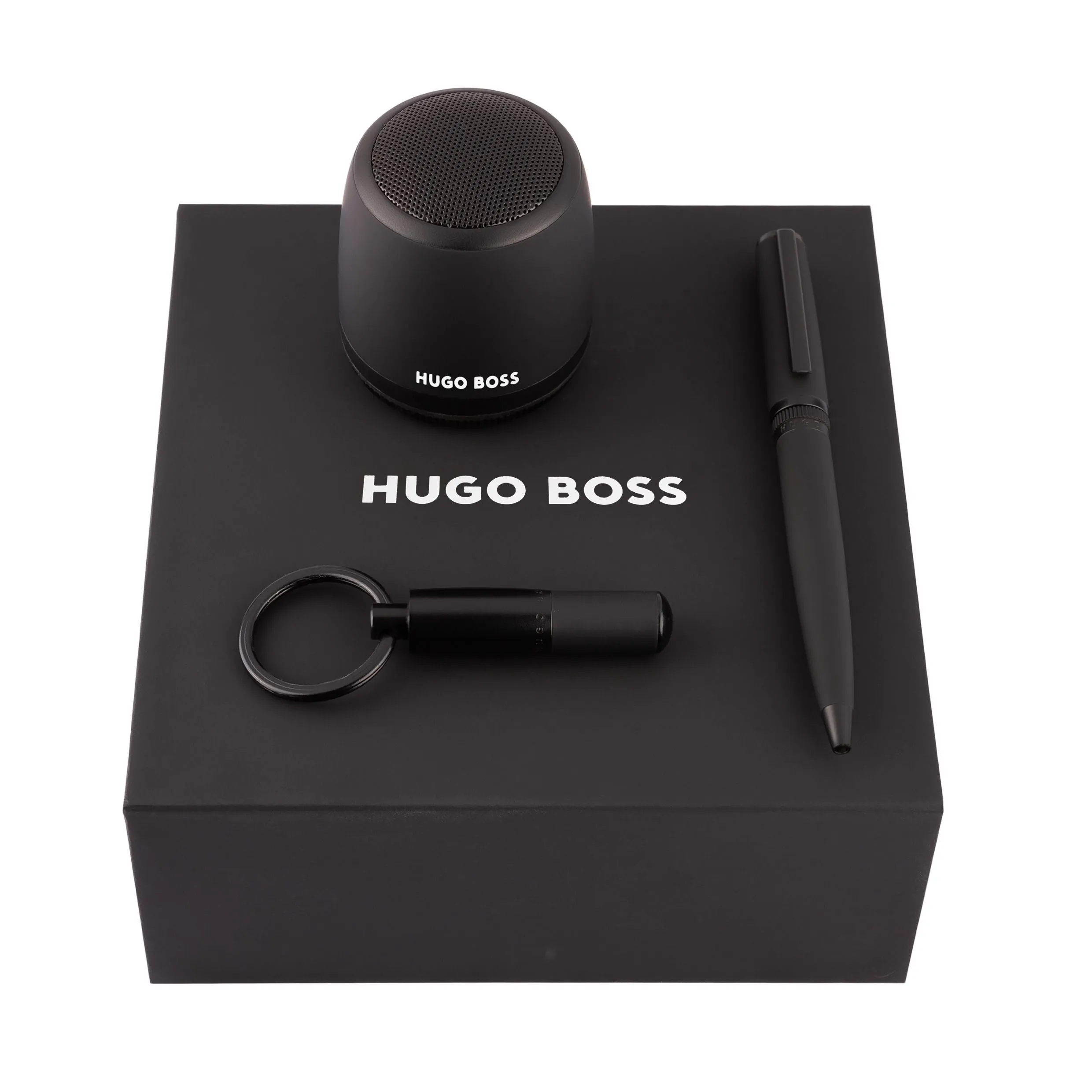 HUGO BOSS HPBEK007A-Set Gear Matrix Black (ballpoint pen, key ring & speaker)