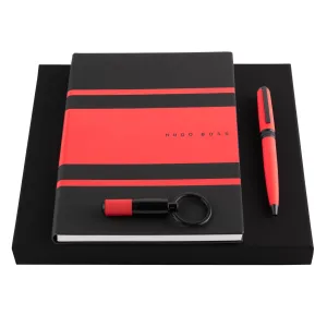 HUGO BOSS HPBHK007P-Set Gear Matrix Red (ballpoint pen, note pad A5 & key ring)