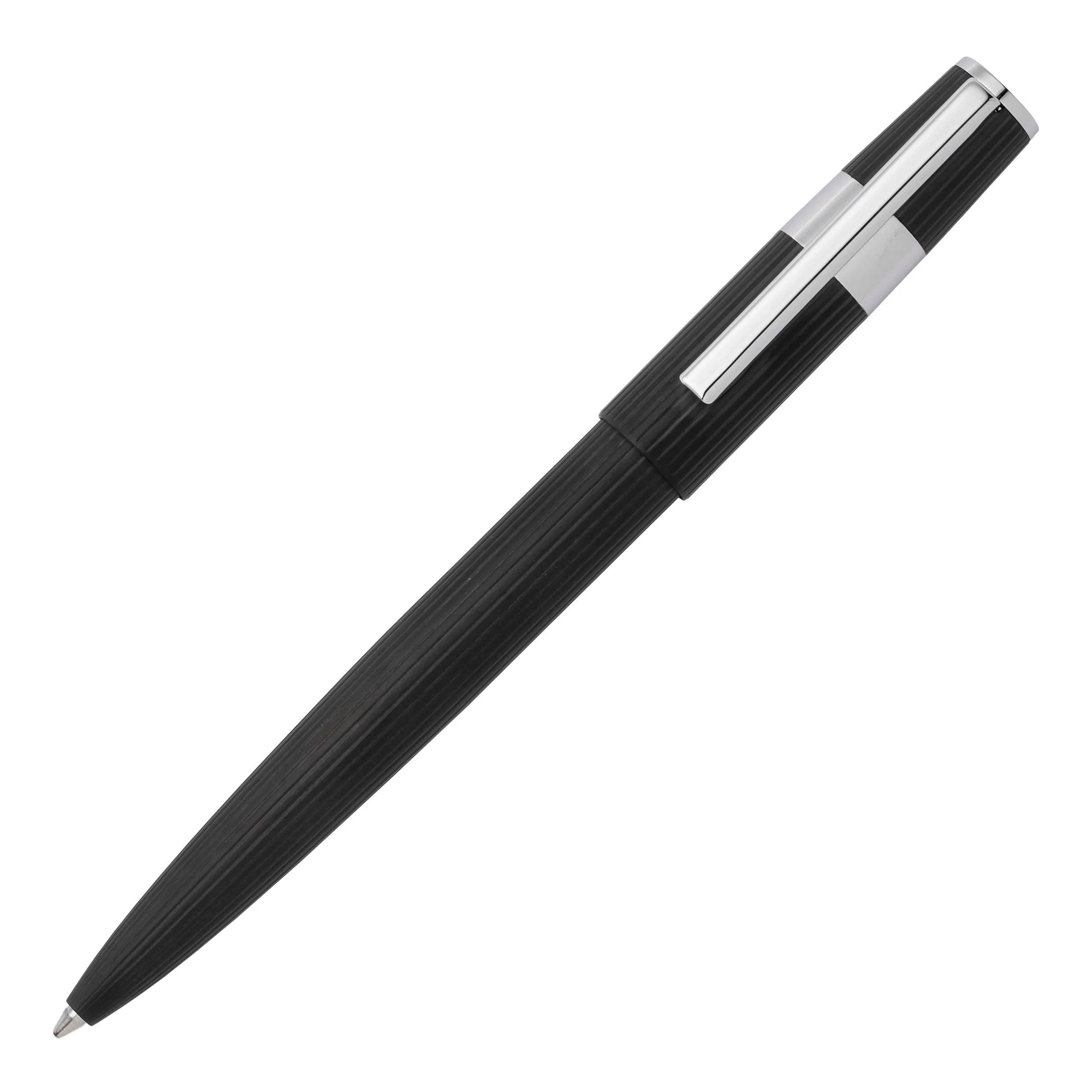 HUGO BOSS HPBP285A-Set Gear Pinstripe Black / Chrome (ballpoint pen & fountain pen)