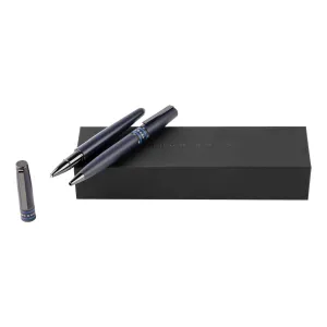 HUGO BOSS HPBR212L-Set Illusion Gear Blue (ballpoint pen & rollerball pen)