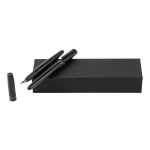 HUGO BOSS HPPR212A-Set Illusion Gear Black (rollerball pen & fountain pen)
