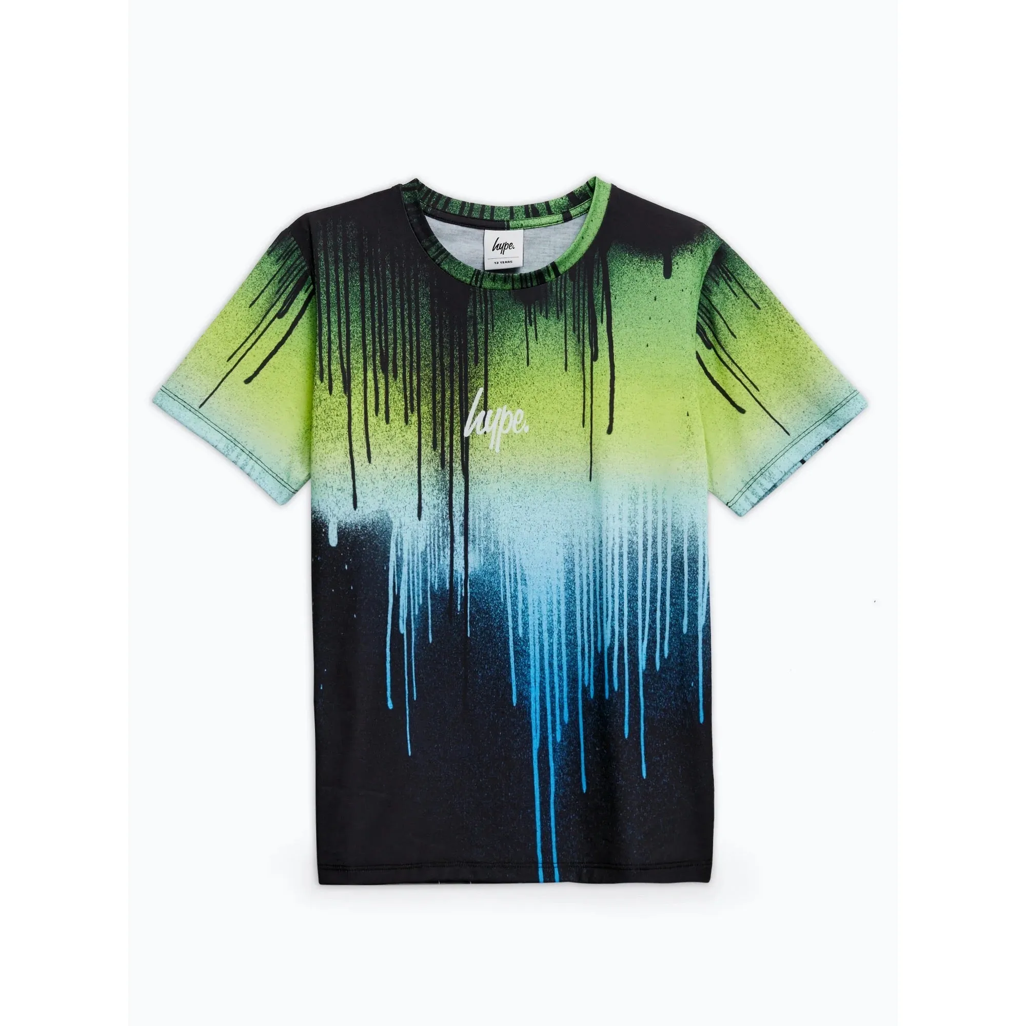 Hype Green Gradient Drips T-Shirt Zuao-603