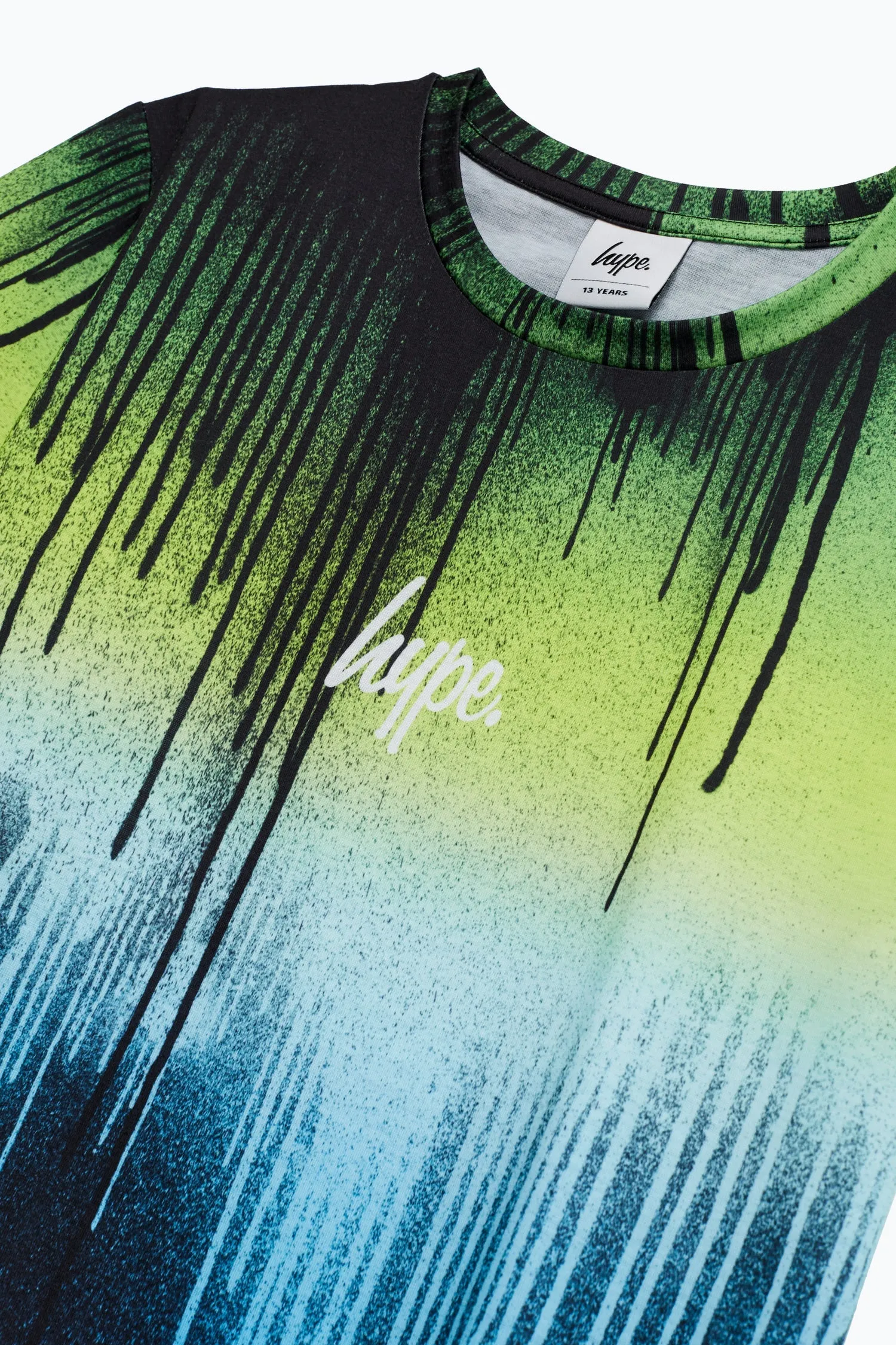 Hype Green Gradient Drips T-Shirt Zuao-603