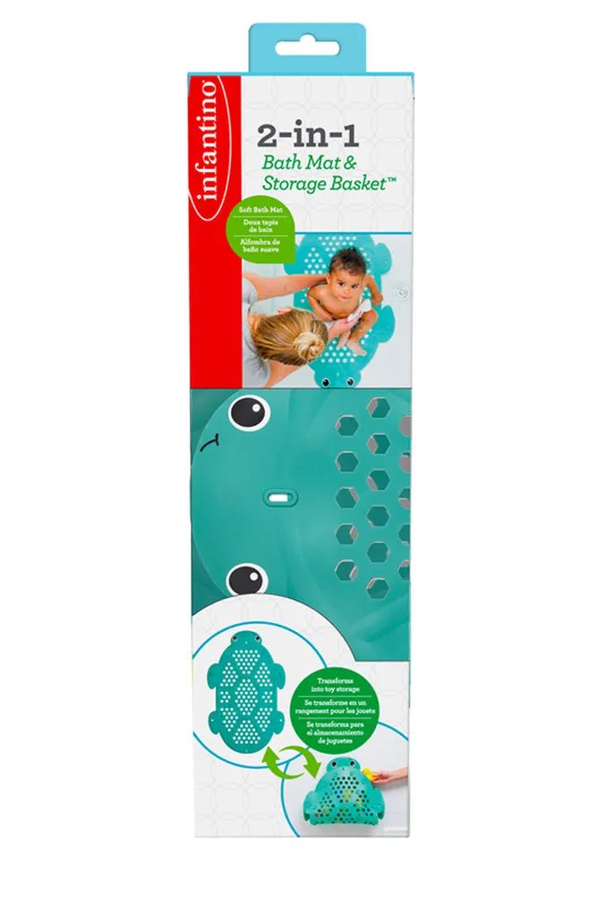 Infantino 2-in-1 Bath Mat & Storage Basket Turtle