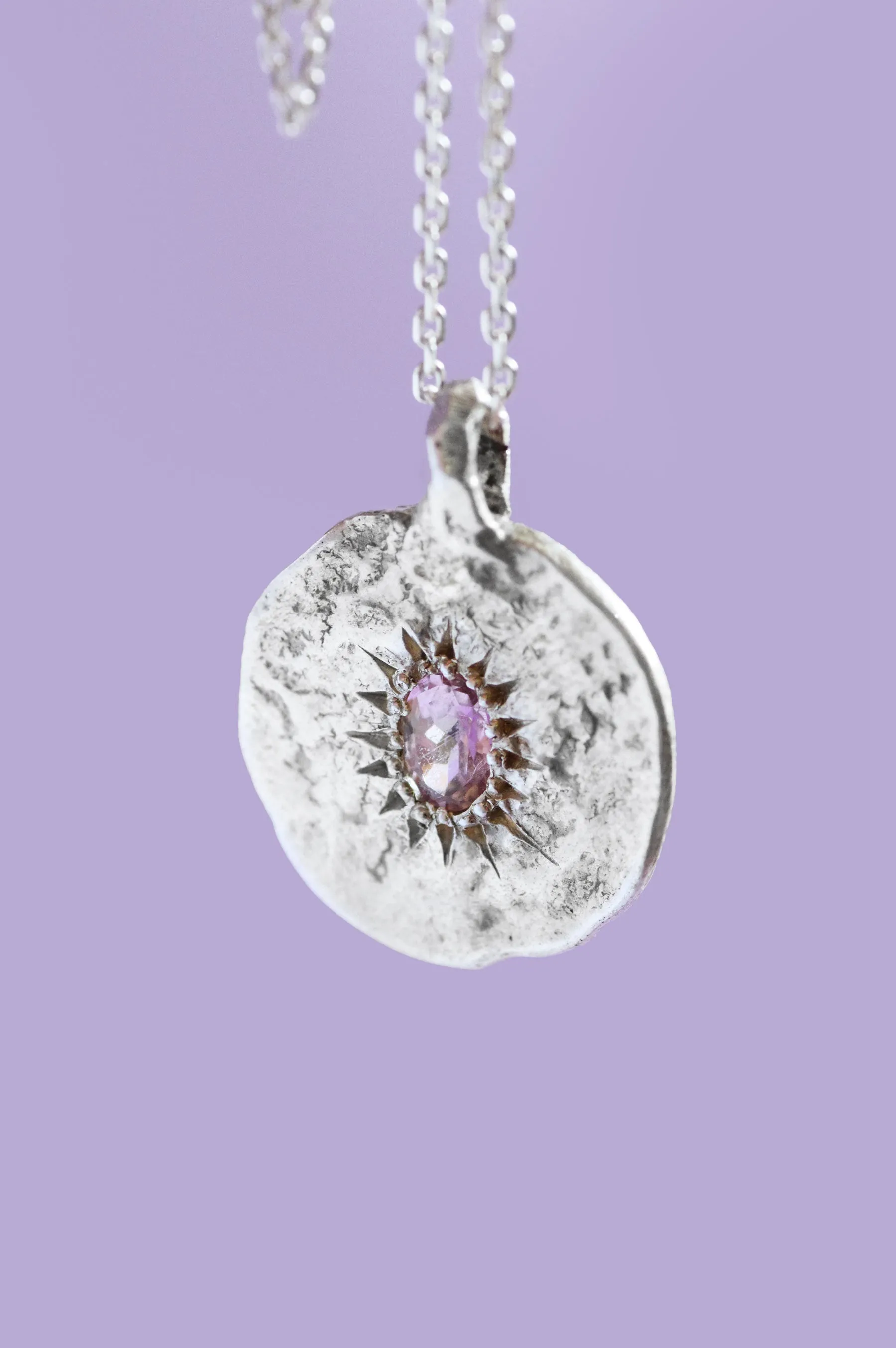 Ira Pink Tourmaline Silver Pendant