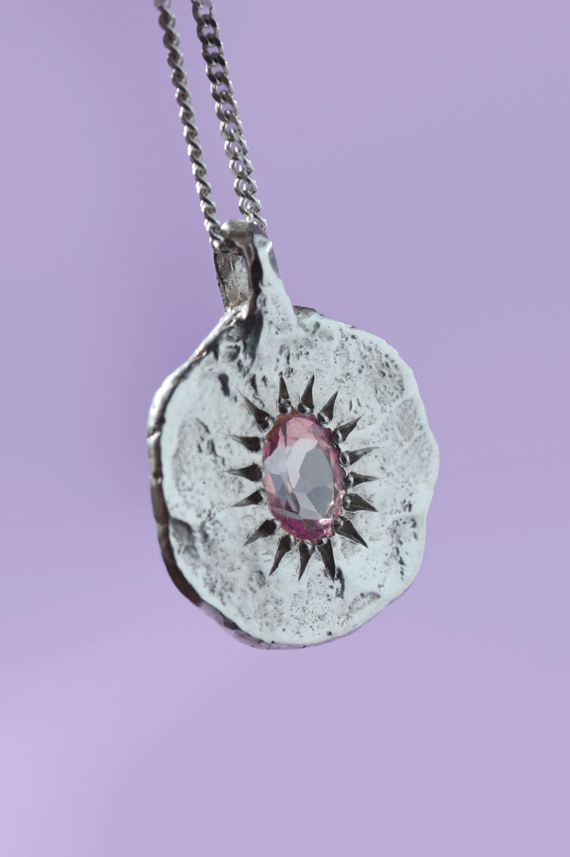 Ira Pink Tourmaline Silver Pendant