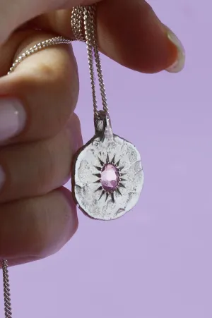 Ira Pink Tourmaline Silver Pendant