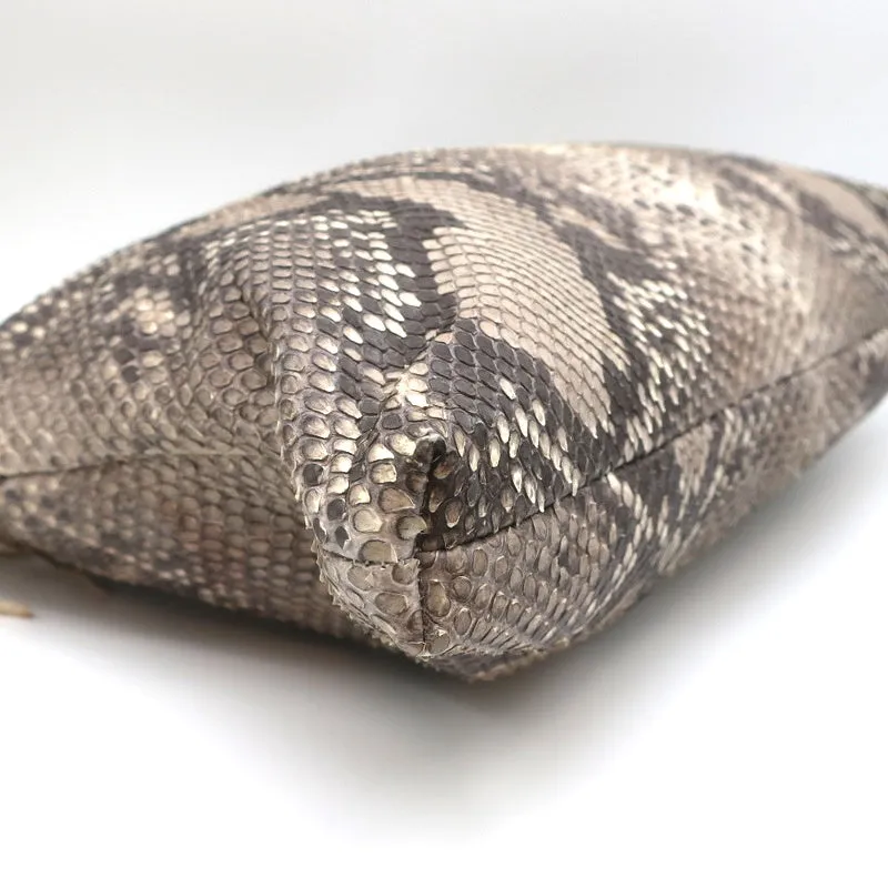 Jacquie Aiche Tassle Clutch Gray/Cream Snakeskin Medium Bag